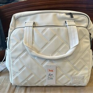 Lug Boxer Matte Luxe Quilted White Tote Bag  Popular - sold out on line